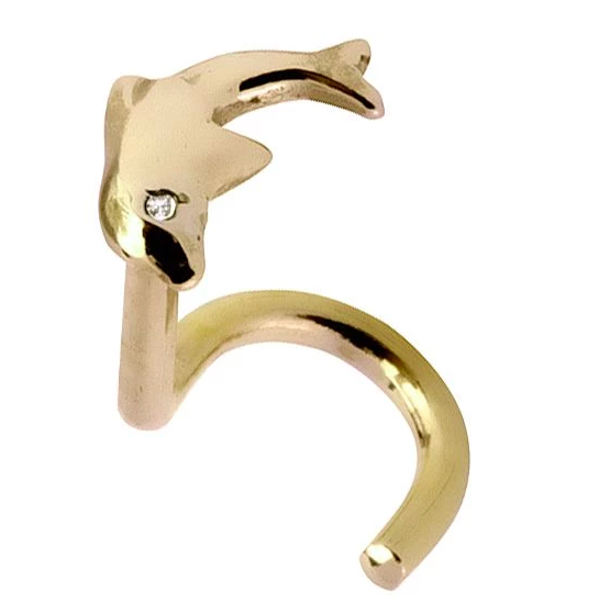 Dolphin 14K Gold Nose Ring