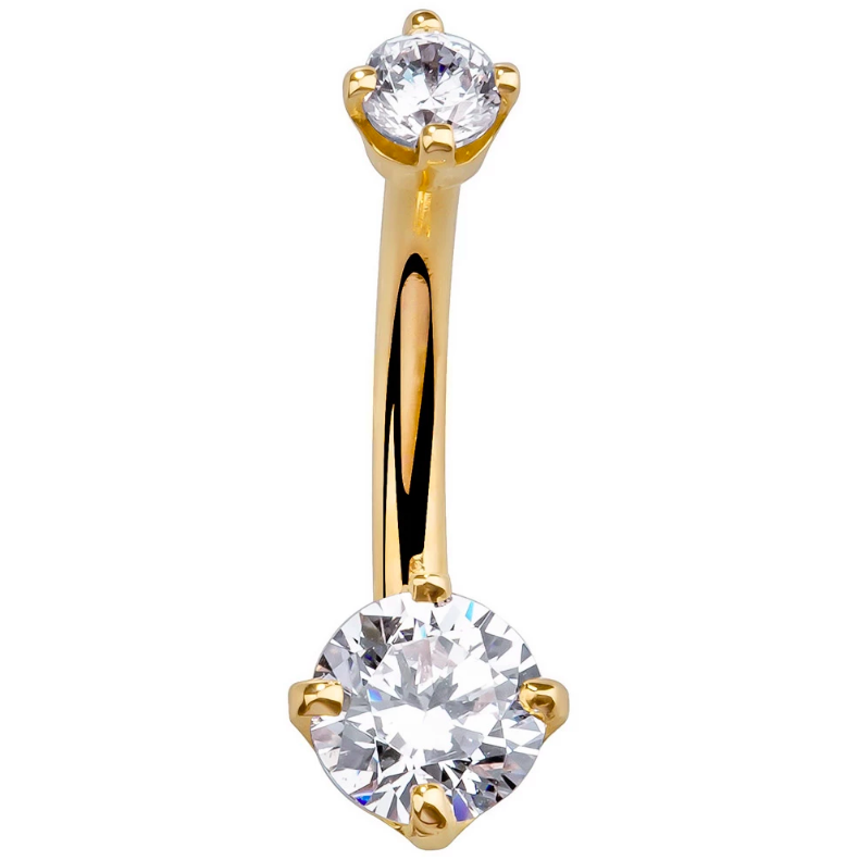 cubic zirconia belly button ring