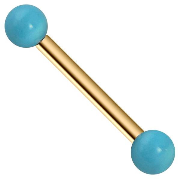 turquoise straight barbell by FreshTrends