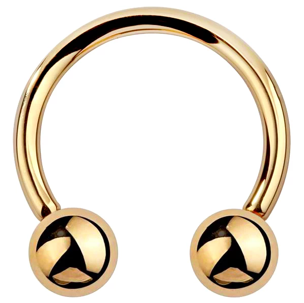14K Gold Circular Barbell by FreshTrends