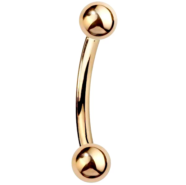 14k gold curved barbell by FreshTrends