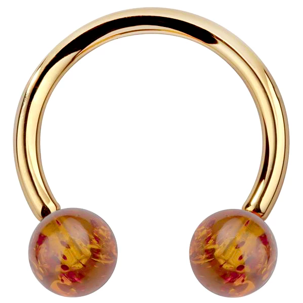 Baltic amber circular barbell by FreshTrends