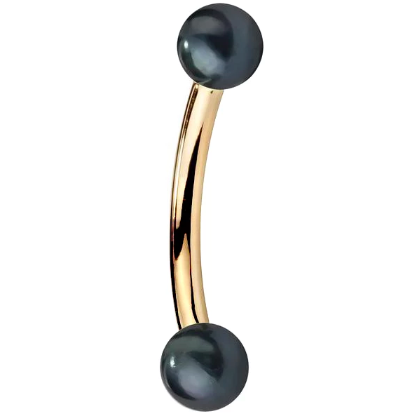 black pearl curved barbell by FreshTrends