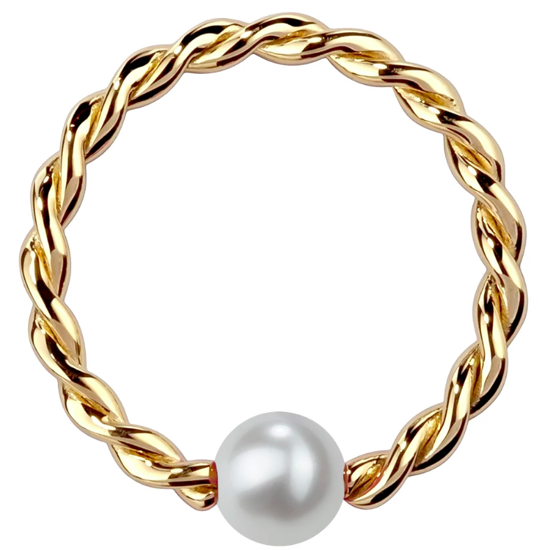 pearl twisted captive bead ring by FreshTrends