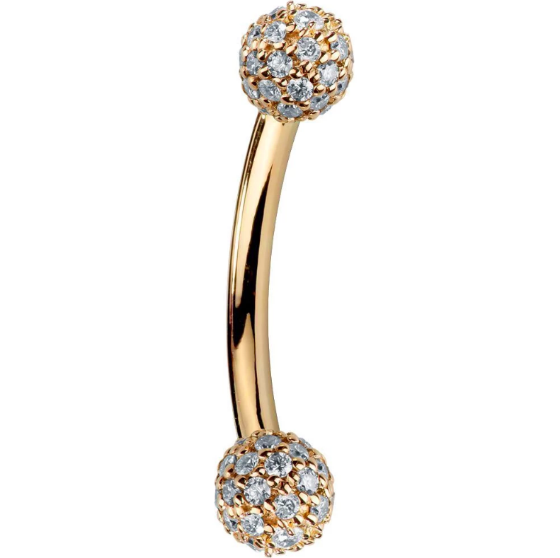 diamond paved curved barbell by FreshTrends