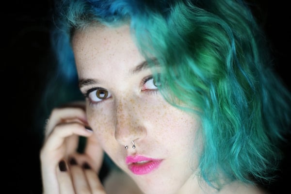 Girl with Septum Ring and Freckles