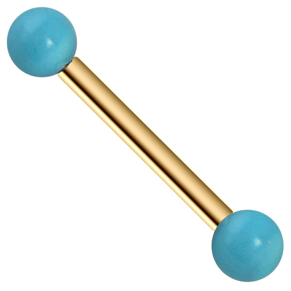 faux turquoise straight barbell by FreshTrends