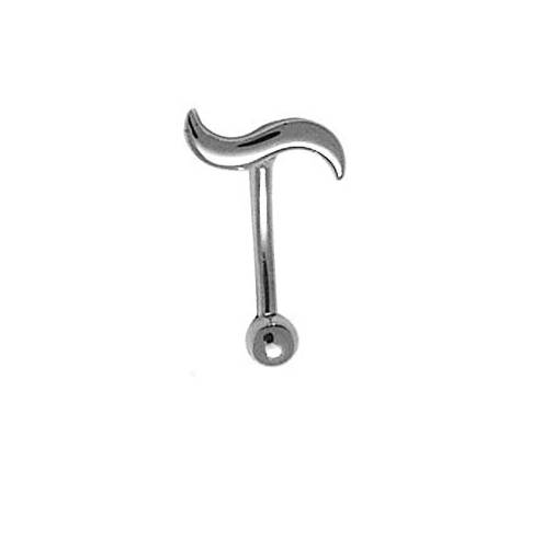 Swirled 14K Gold Curved Eyebrow Piercing Barbell
