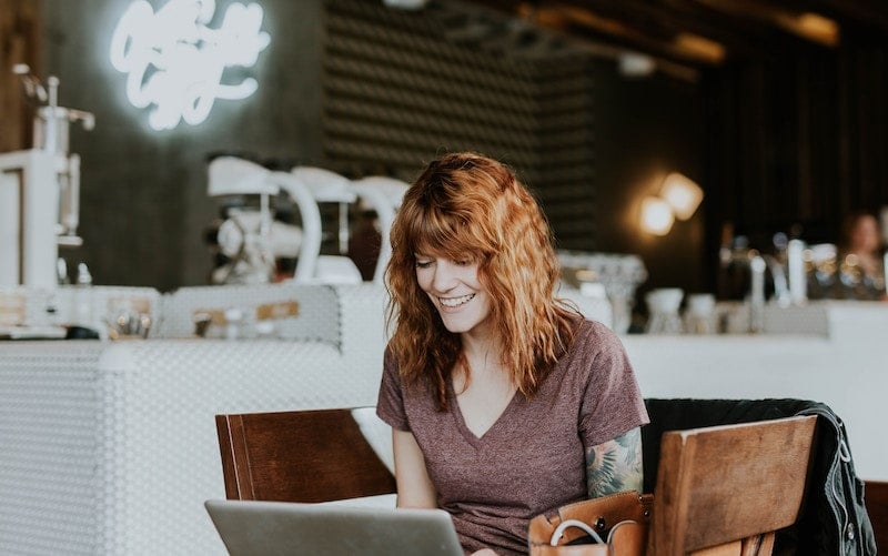 Woman Shops Online