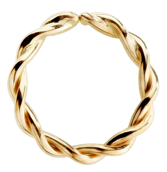 14K Gold Twisted Seamless Ring Hoop