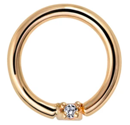 Diamond Seamless Ring Hoop 14K Gold or Platinum