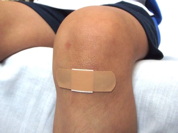 knee with bandaid