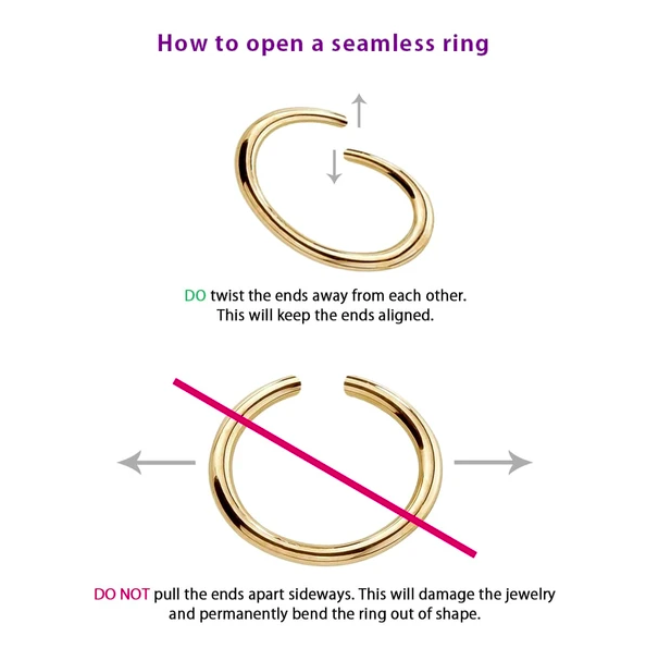 instructions on how to open a seamless ring