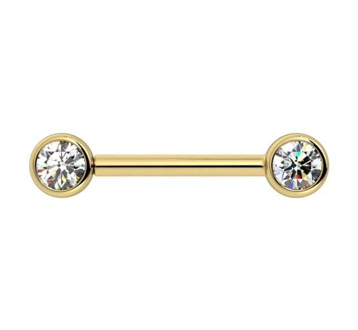 4mm cz gemstone straight barbell