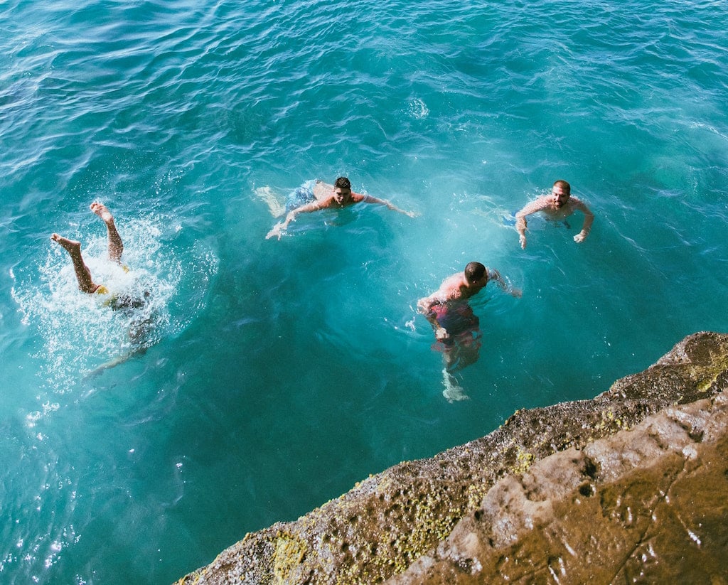 People Play in the Ocean