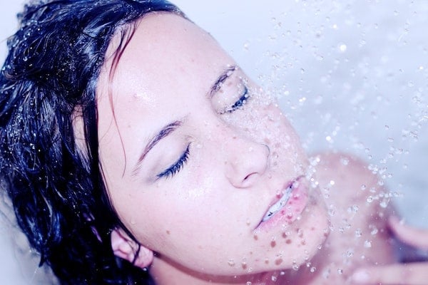 woman in the shower