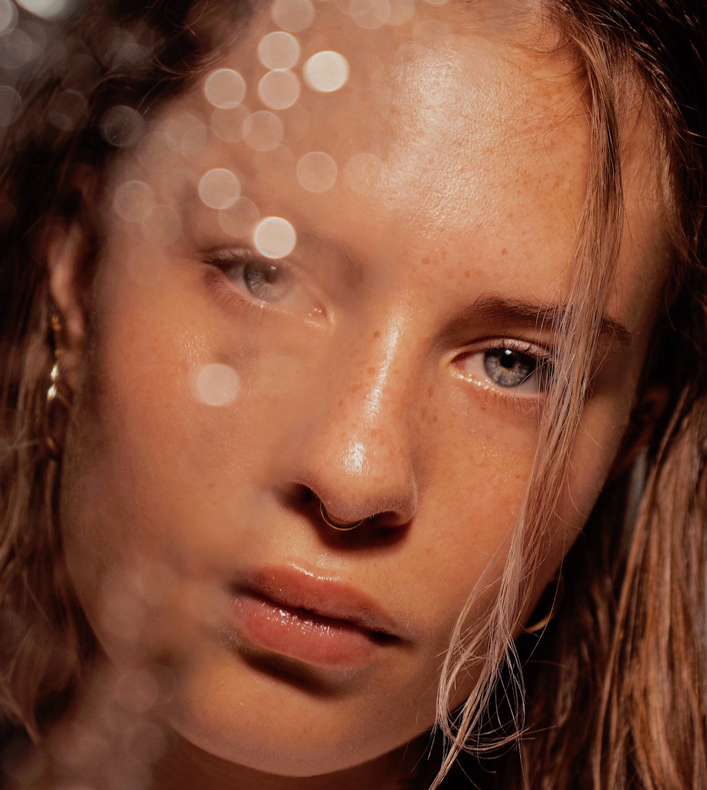 woman with septum piercing