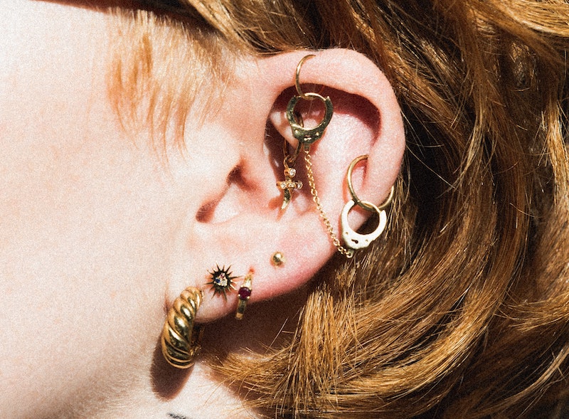 Woman with Multiple Ear Piercings