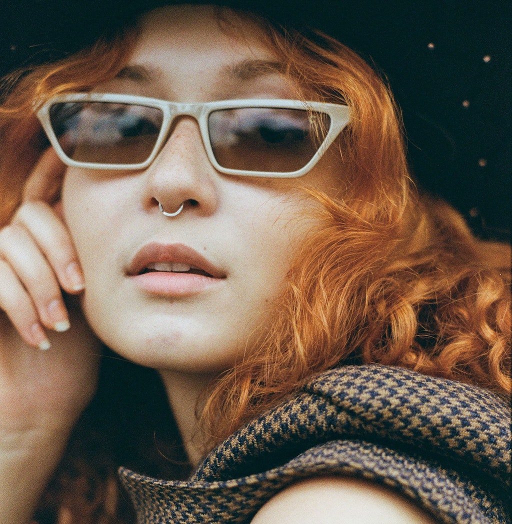 woman with septum piercing