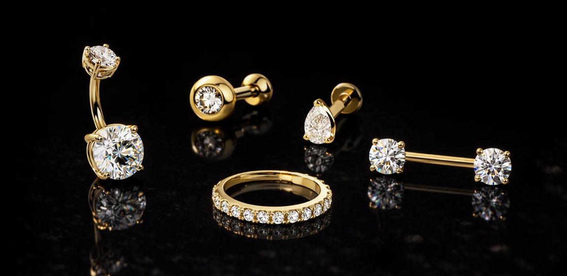 scattering of diamond body jewelry