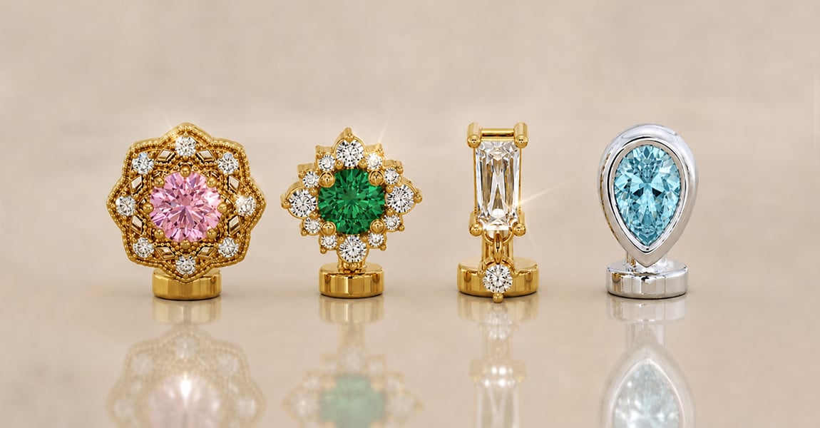 Floating navel rings
